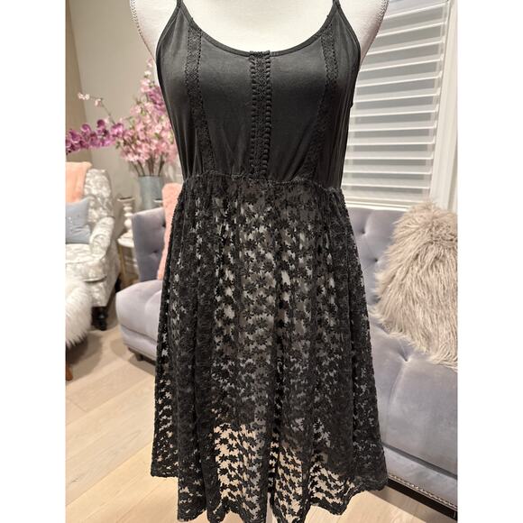 NWOT POL Distressed Dyed Charcoal Black Mini Dress Size S | SAME DAY SHIP - Picture 1 of 4